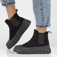 Botki na platformie Filippo DBT4240/22 BK czarne