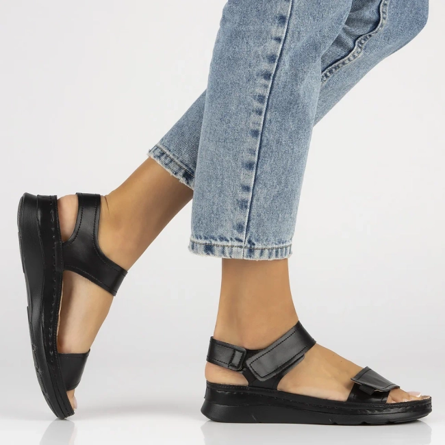 Leather sandals Filippo DS6019/24 BK black