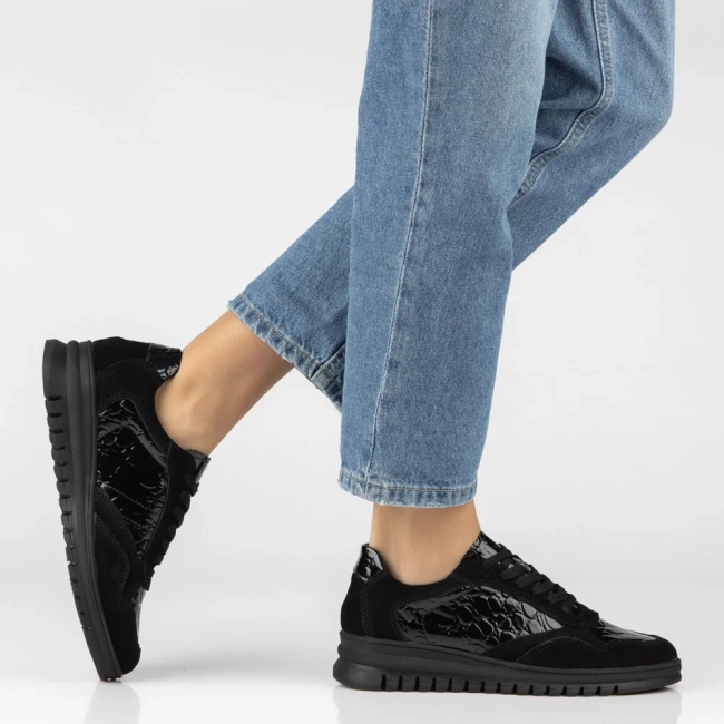 Skórzane sneakersy Filippo DP8103/26 BK czarne