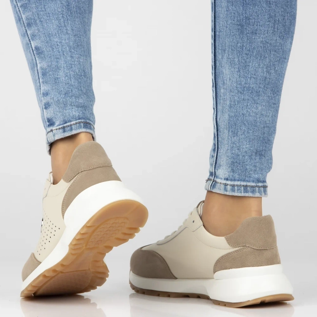 Skórzane sneakersy Filippo DP6732/25 BE beżowe