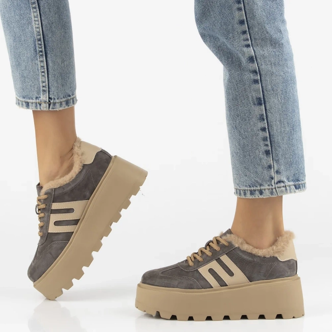 Leather sneakers Filippo DP7110/25 TP Taupe