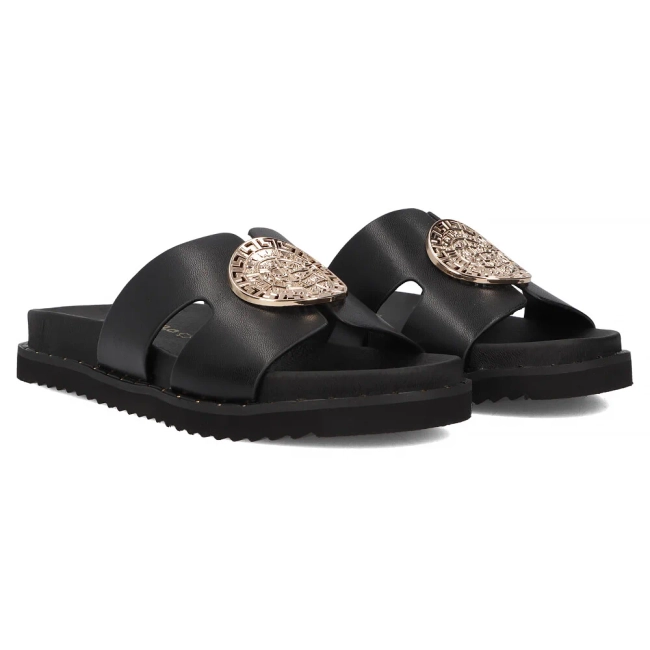 Leather flip-flops Filippo DK7050/25 BK black
