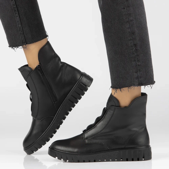 Ankle Boots Rieker leather Y3458-00 Black