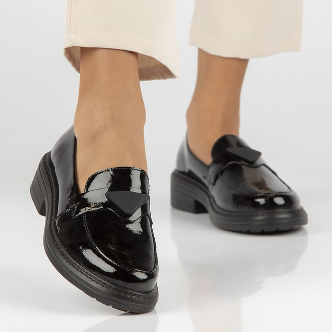 Leather shoes Filippo DP4523/23 BK L black