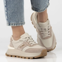 Leather sneakers Filippo DP7003/25 BE beige