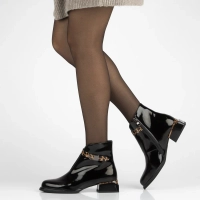 Skórzane botki na obcasie Filippo DBT7384/25 BK czarne