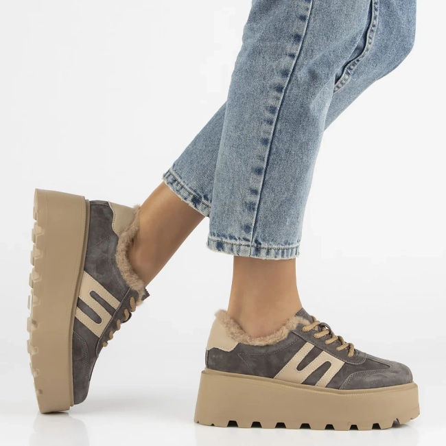 Leather sneakers Filippo DP7110/25 TP Taupe