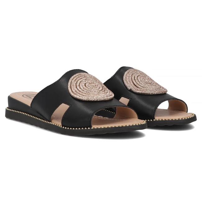 Leather flip-flops Filippo DK7041/25 BK black