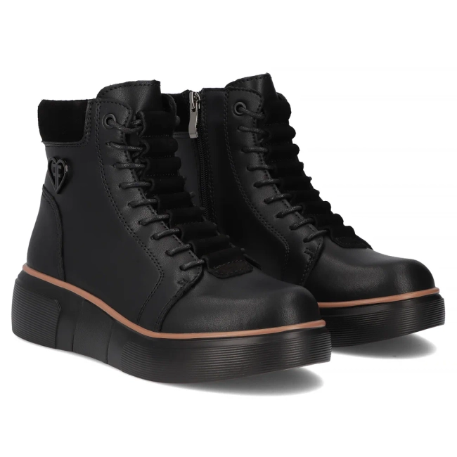 Leather ankle boots Filippo DBT7128/25 BK black