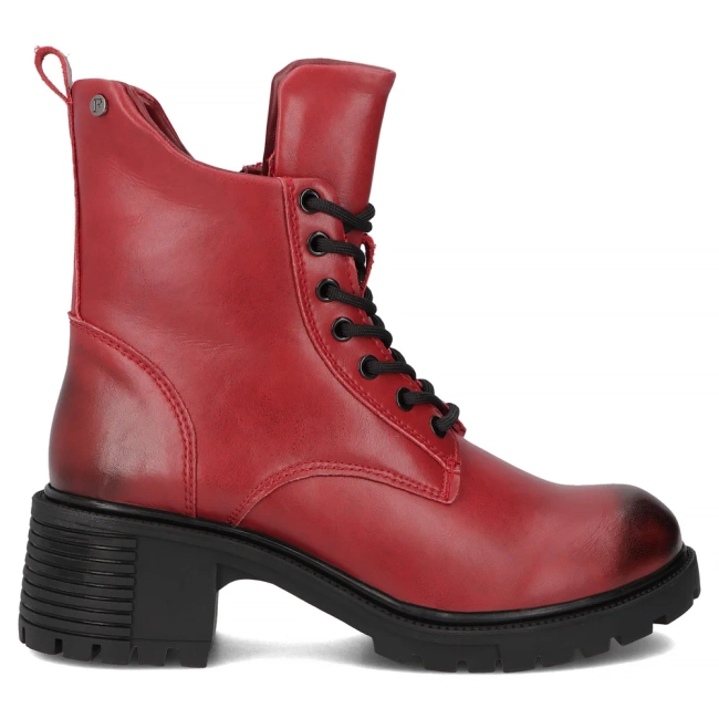 Skórzane botki na obcasie Filippo DBT6501/26 RD czerwone