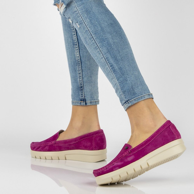 Skórzane mokasyny Filippo DP2031/21 FH różowe