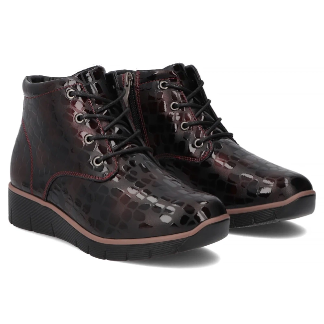 Skórzane botki Filippo DBT3169/25 BG bordowe