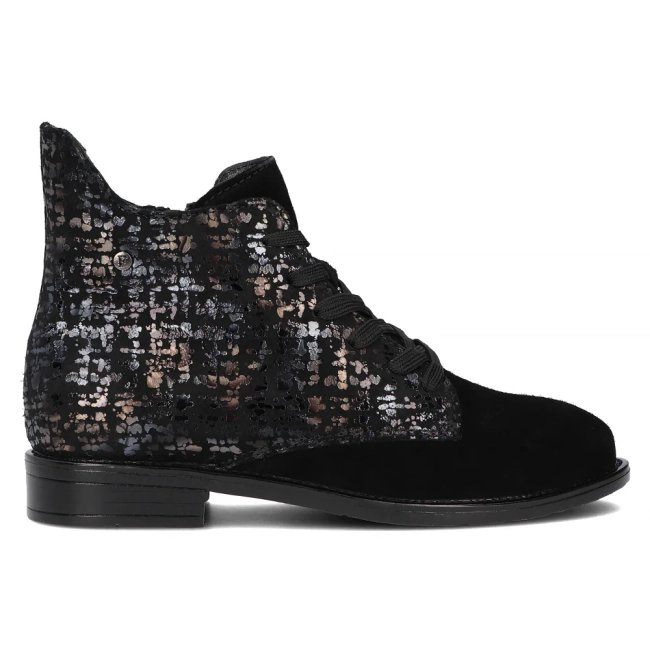 Leather ankle boots DBT6335/24 BK MLT black