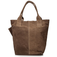 Torebka Toscanio Shopper Zamszowa 1101 ciemna beżowa