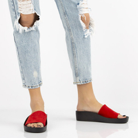 Leather flip-flops Filippo DK1220/20 RD red