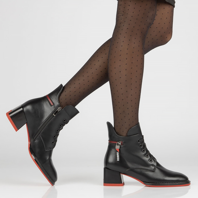 Botki na obcasie Filippo DBT4127/22 BK czarne