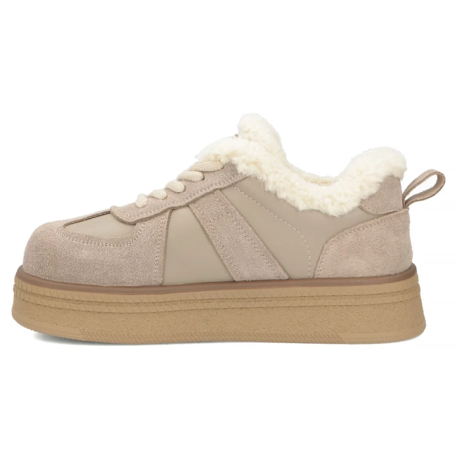 Skórzane sneakersy Filippo DP7948/26 BE beżowe