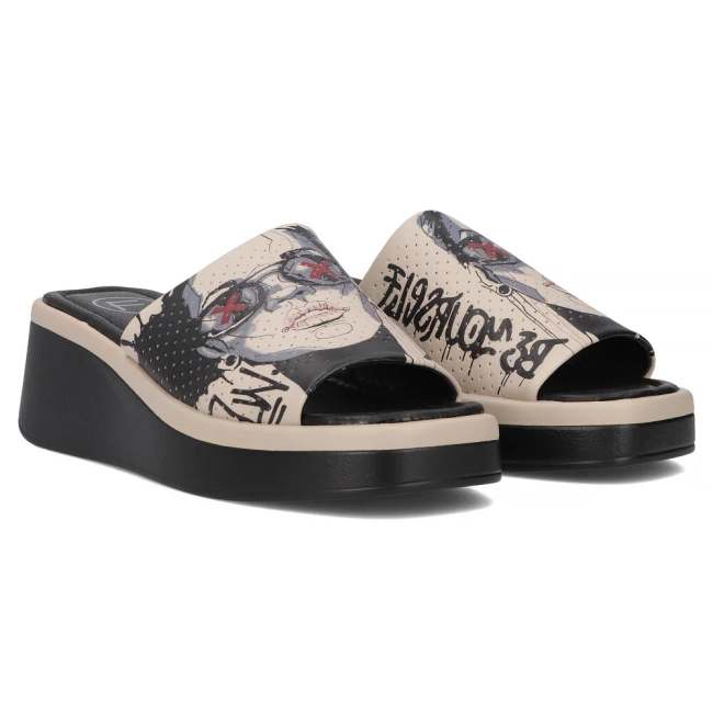 Leather flip-flops Filippo DK6820/25 BE beige