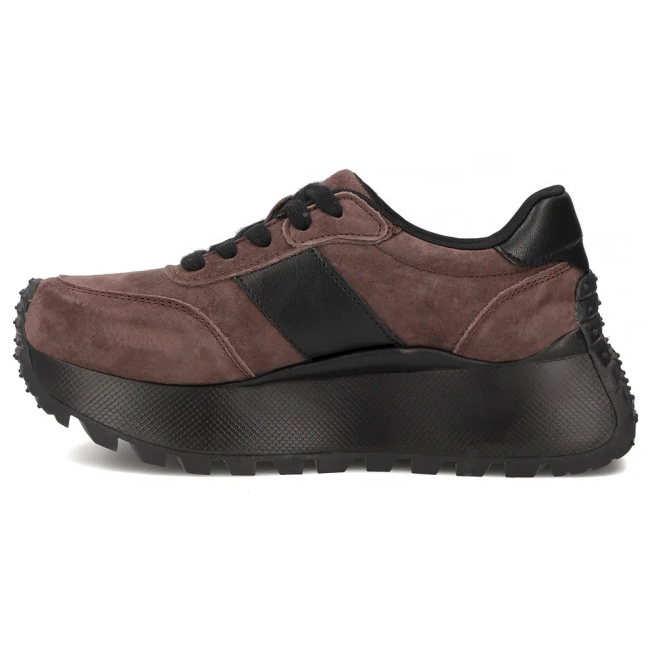 Skórzane sneakersy Filippo DP6785/26 D BR ciemnobrązowe