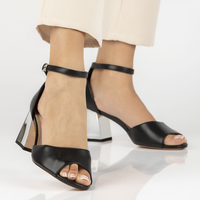 Leather sandals Filippo DS4648/23 BK black