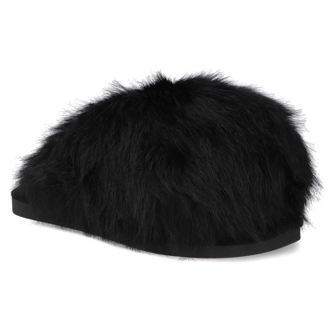 Fur slippers Filippo DK7475/25 BK black