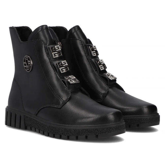 Leather ankle boots DBT6360/24 BK black