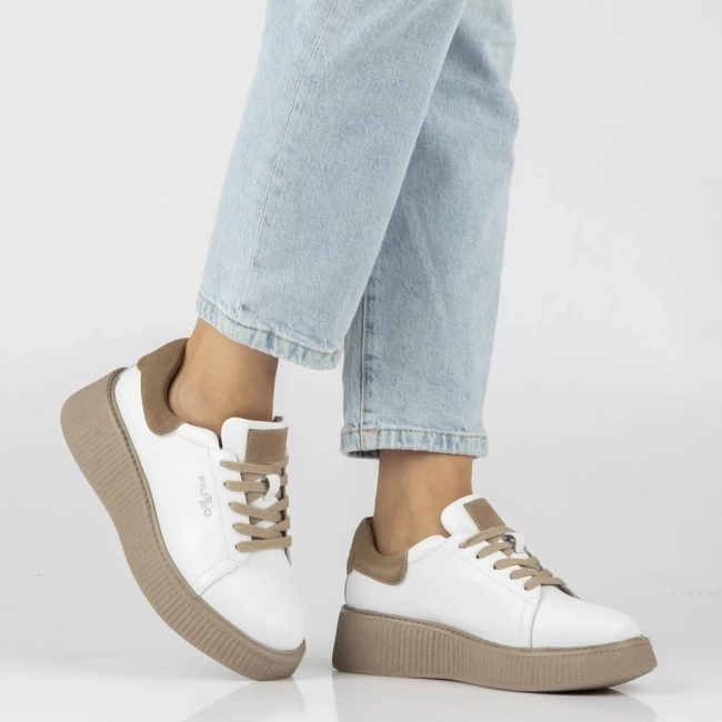 Skórzane sneakersy Filippo DP7982/26 WH białe