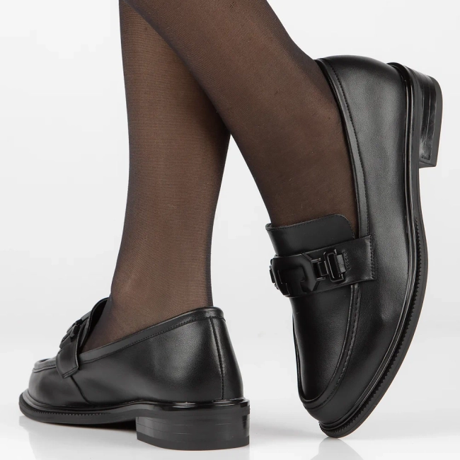 Skórzane lordsy Filippo DP6008/23 BK czarne