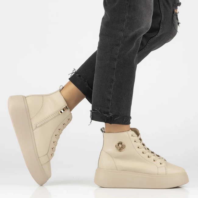 Leather ankle boots DBT6338/24 BE beige