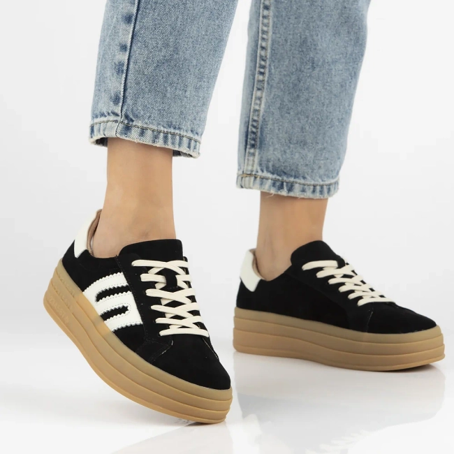 Leather sneakers Filippo DP6744/25 BK black