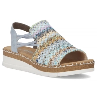 Sandały na platformie Rieker V1241-90 niebieskie