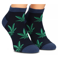 Skarpety męskie zakostki granat liście