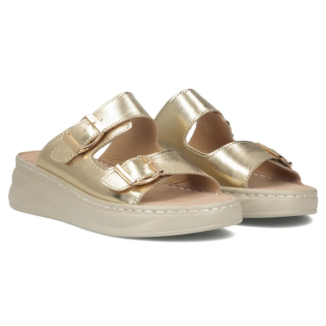 Leather flip-flops Filippo DK7044/25 GO gold