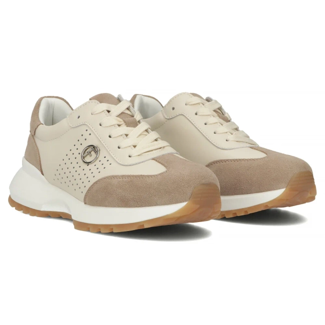 Skórzane sneakersy Filippo DP6732/25 BE beżowe