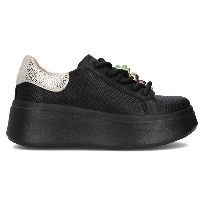 Leather sneakers Filippo DP6793/25 BK black