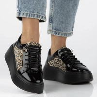 Skórzane sneakersy Filippo DP7282/25 BK LEO czarne