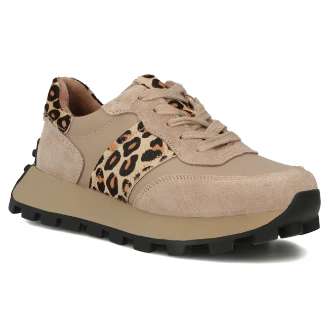 Skórzane sneakersy Filippo DP7112/25 BE LEO brązowe