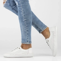 Skórzane półbuty Filippo DP6837/25 WH białe