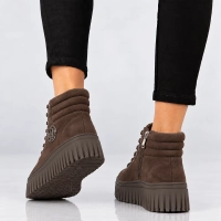 Leather platform ankle boots Filippo DBT8265/26 D BR brown