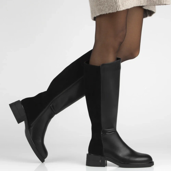 Leather boots Filippo DKZ7233/25 BK black