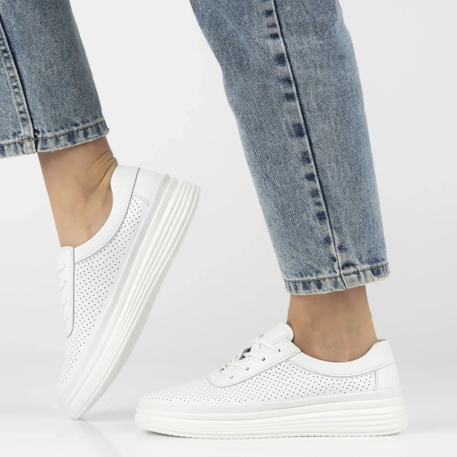 Skórzane półbuty Filippo DP6753/25 WH białe