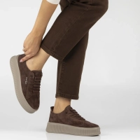 Skórzane sneakersy Filippo DP8343/26 D BR ciemnobrązowe