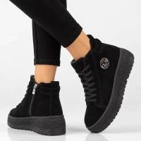 Leather platform ankle boots Filippo DBT8090/26 BK black