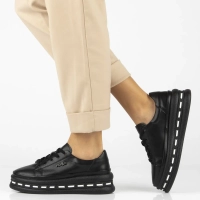 Leather sneakers Filippo DP7119/25 BK black