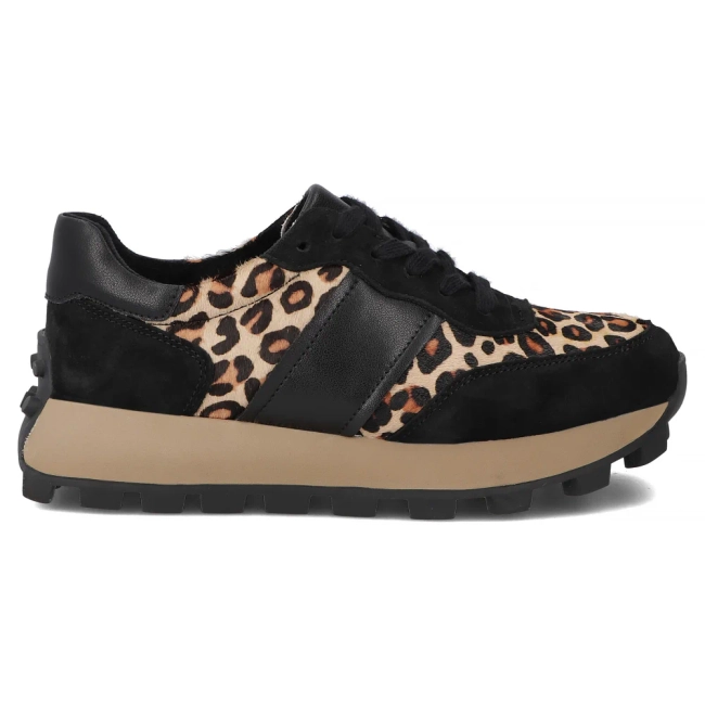 Skórzane sneakersy Filippo DP7112/25 BK LEO czarne