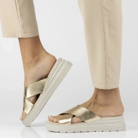 Leather flip-flops Filippo DK6707/25 GO gold