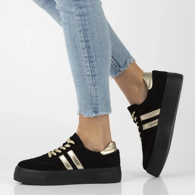 Leather sneakers Filippo DP6841/25 BK GO black