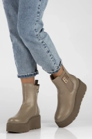 Skórzane botki na platformie Filippo 60390 fango