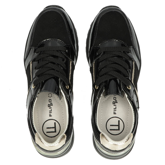 Leather sneakers Filippo DP2003/22 BK BK black