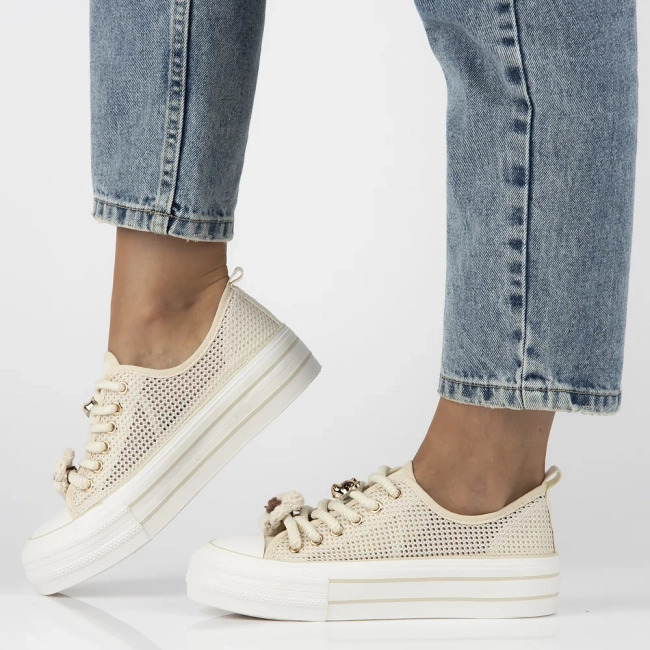 Sneakers beige up bold QY880-8 beige